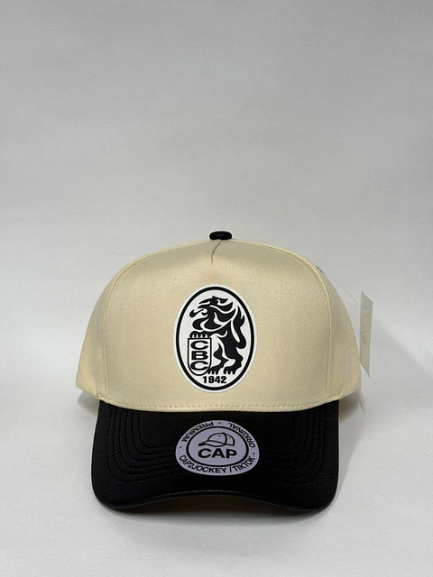Gorra de lona 5p - Bicolor Beige x negro / Leones del Caracas