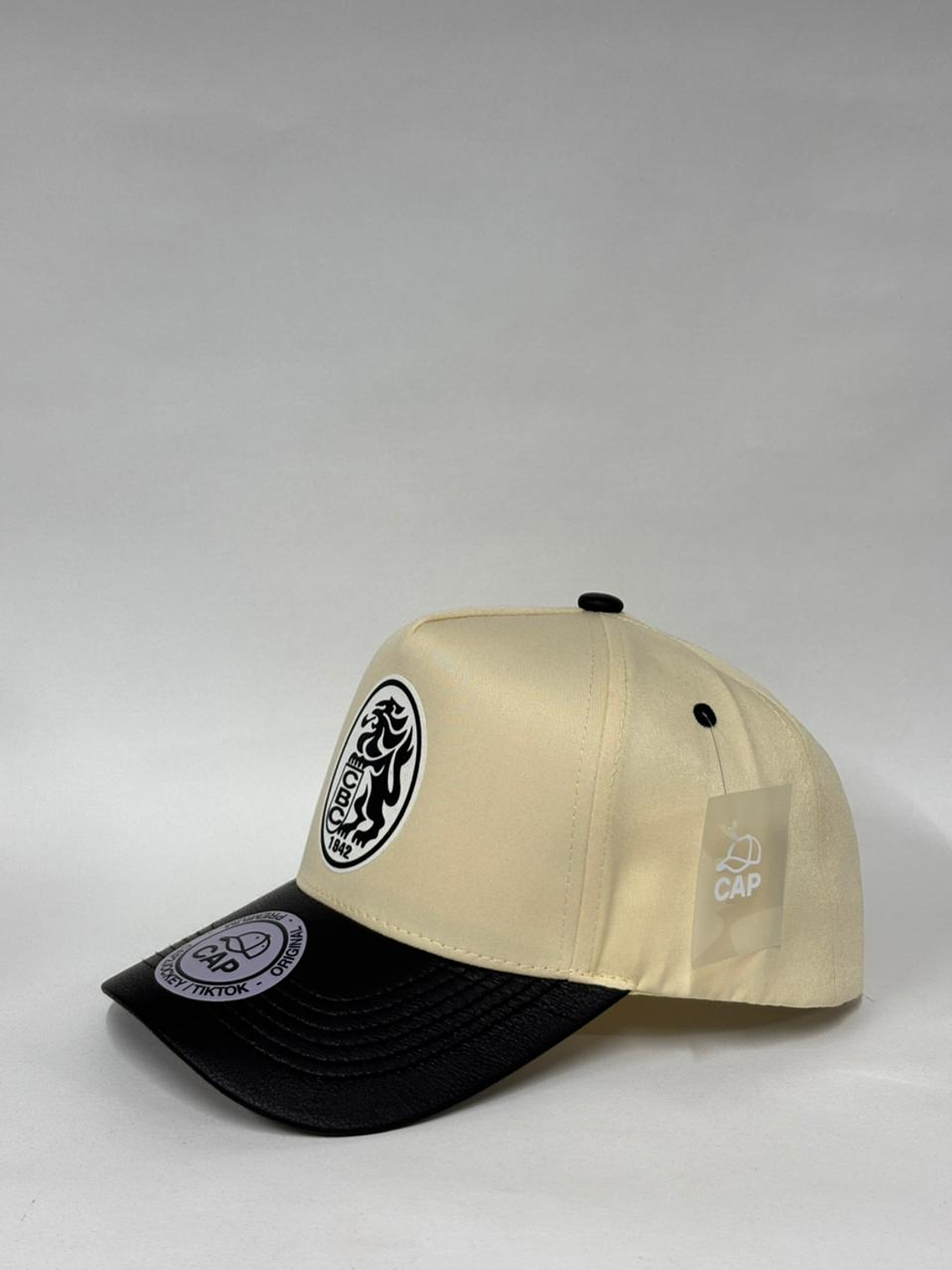 Gorra bicolor de lona 5p - Beige x negro / Leones del Caracas 2