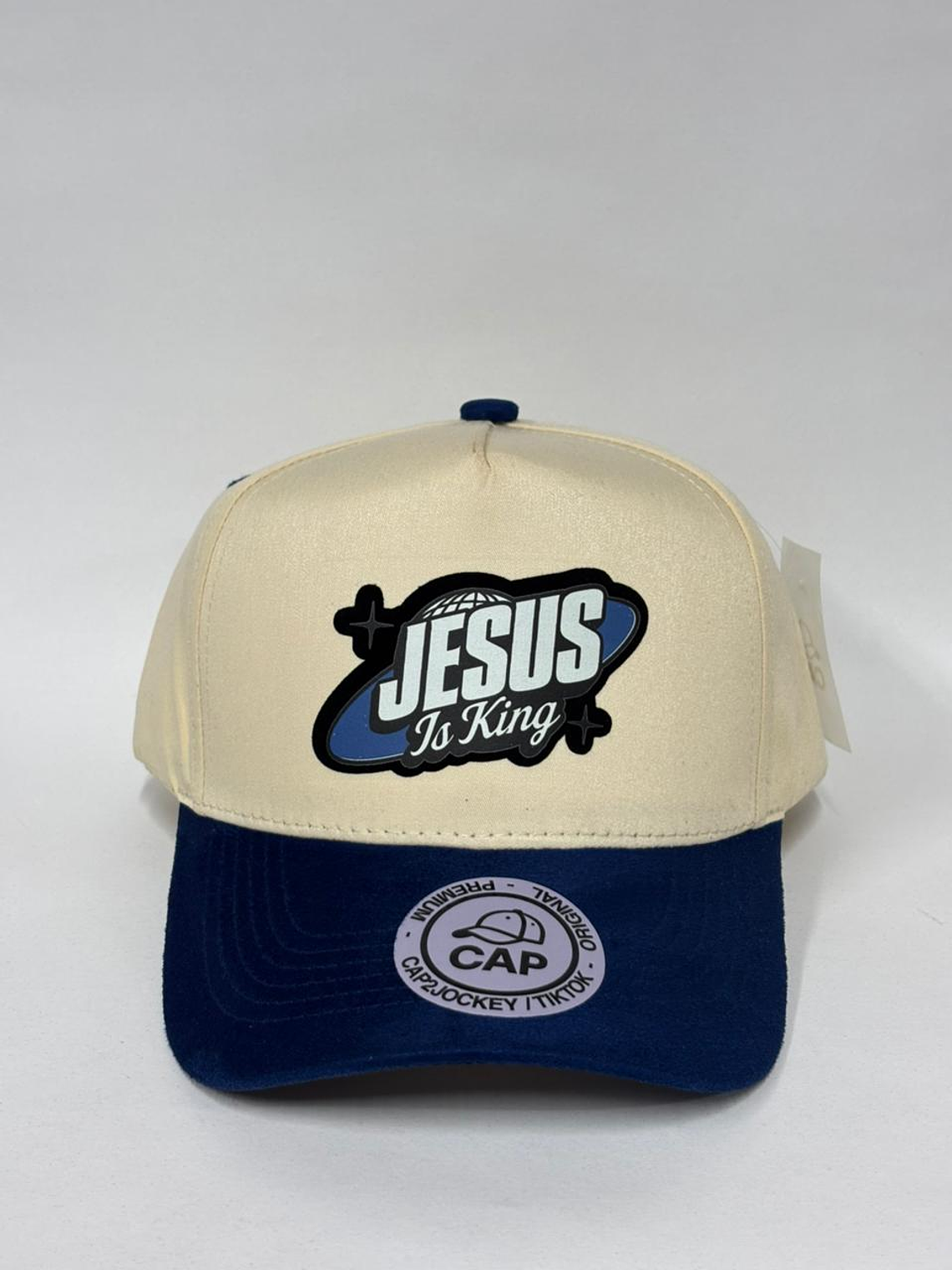 Gorra de lona bicolor 5p - Beige x Azul / Jesus is King 1