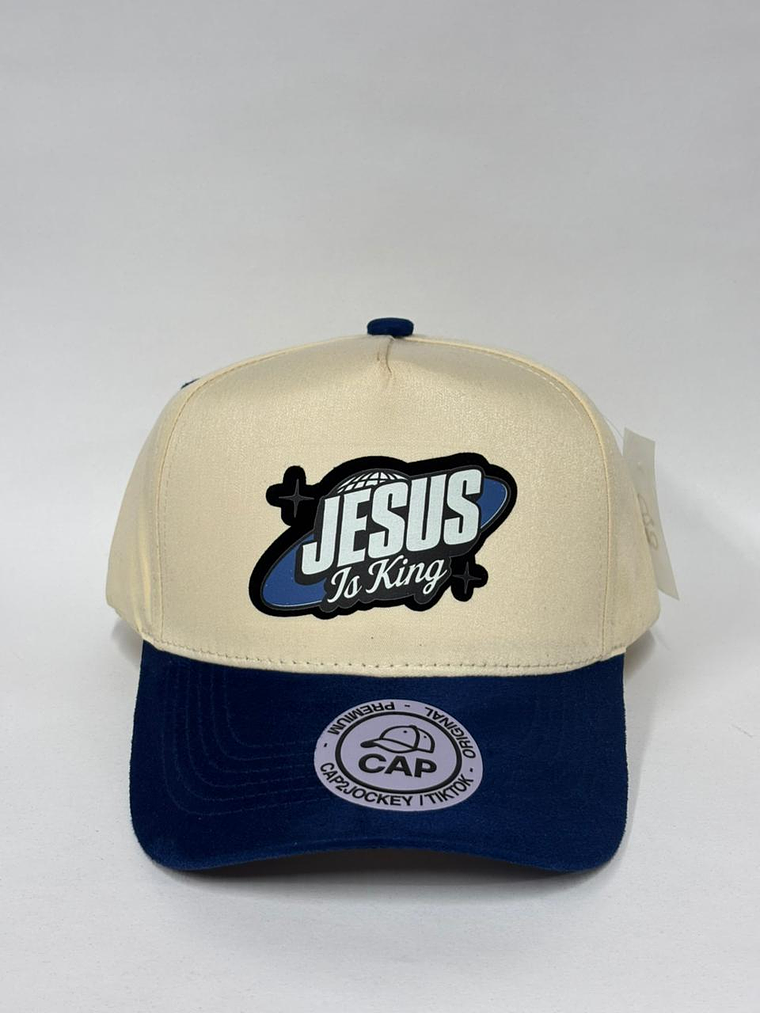 Gorra de lona bicolor 5p - Beige x Azul / Jesus is King 1