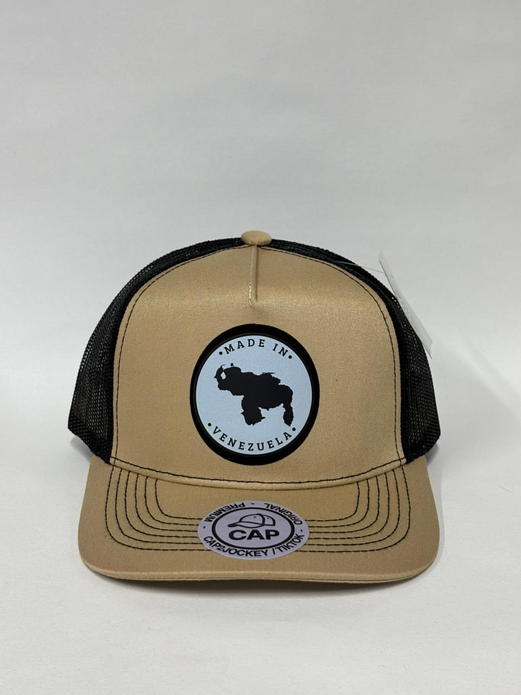 Jockey de malla 5p - Beige x negro / Made in Vzla 1