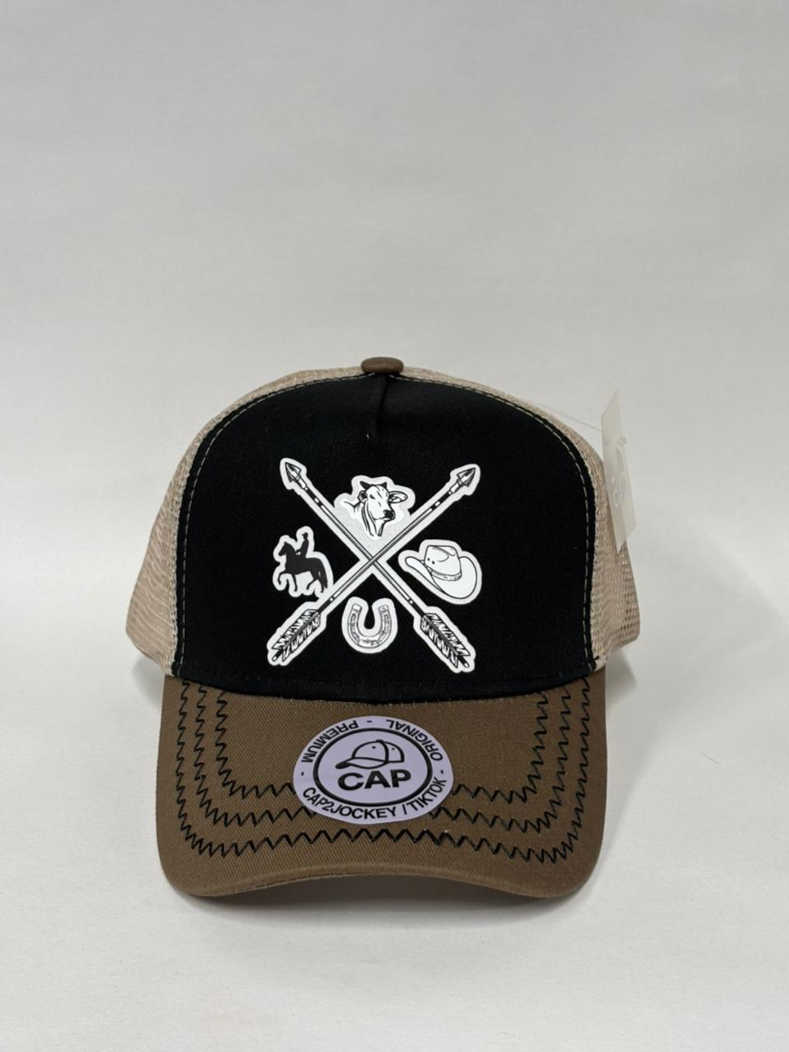 Jockey de malla 5p - Negro x Marrón / Ranch Style   1