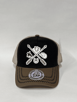 Jockey de malla 5p - Negro x Marrón / Ranch Style  