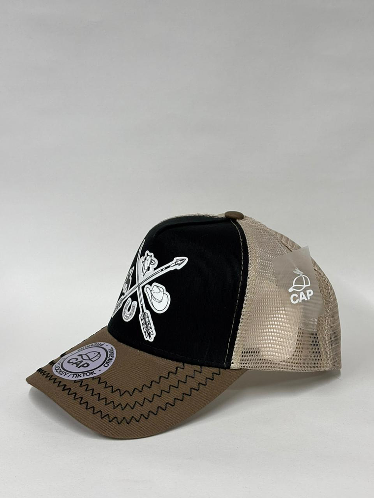 Jockey de malla 5p - Negro x Marrón / Ranch Style   2