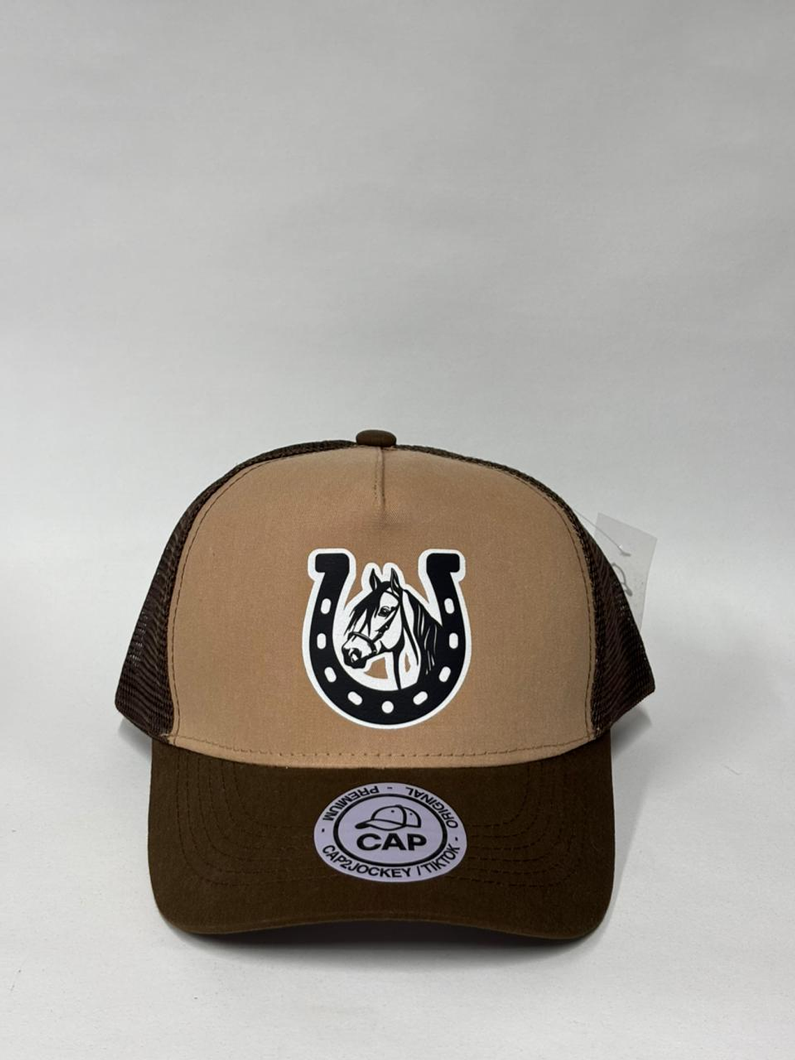 Jockey de malla 5p - Beige x Marrón / Herradura de caballo   1