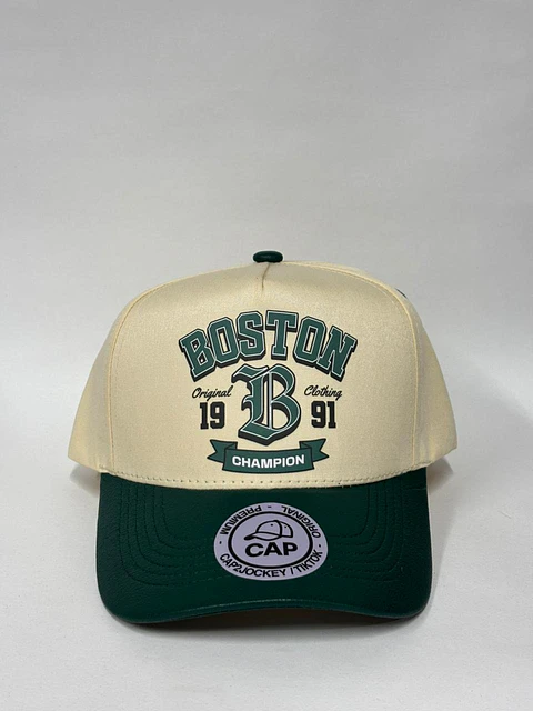 Gorra de lona 5p - Beige x verde / Boston 1991