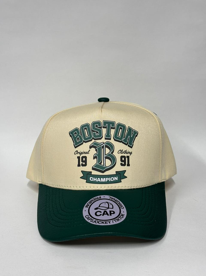 Gorra de lona 5p - Beige x verde / Boston 1991 1