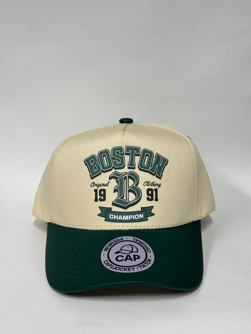 Gorra de lona 5p - Beige x verde / Boston 1991 1