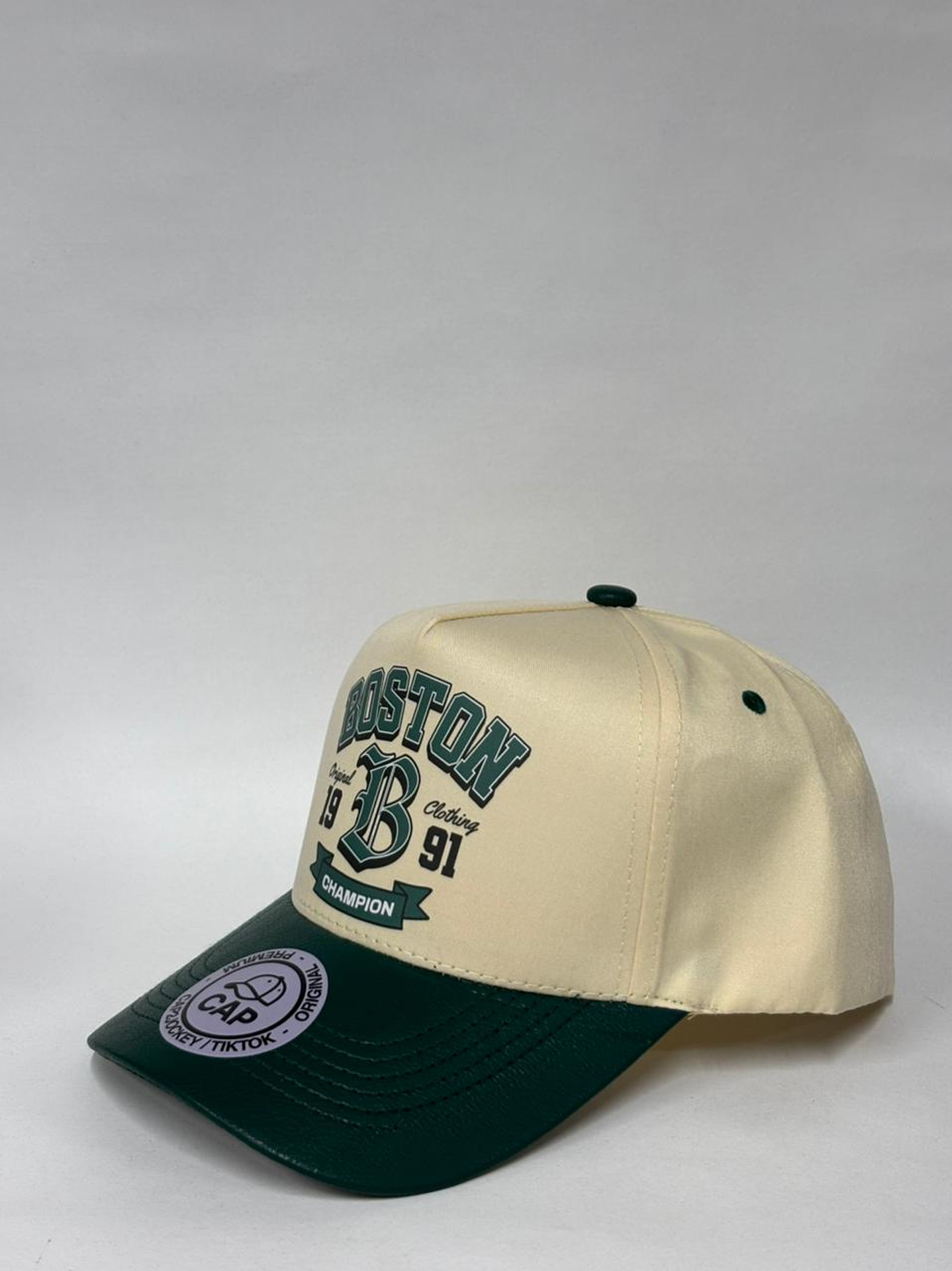 Gorra de lona 5p - Beige x verde / Boston 1991 2