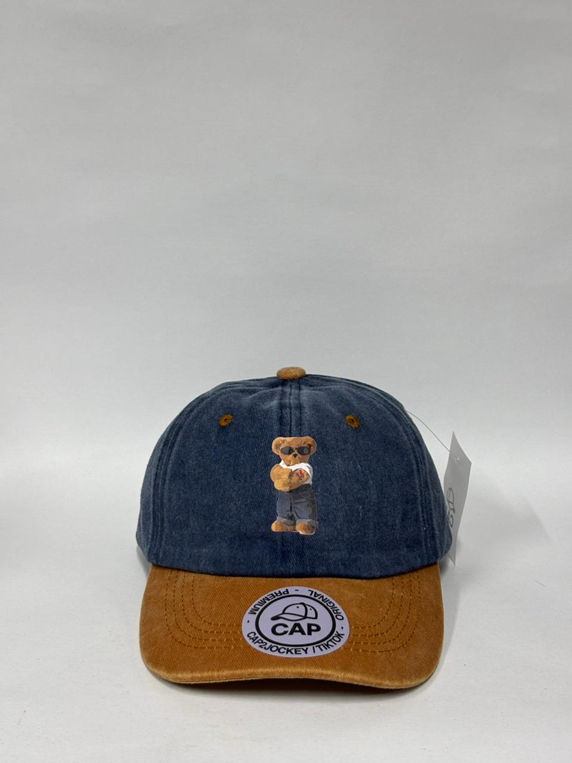 Gorra de lona jean 6p bicolor - Azul x Marrón /  Oso ted 1
