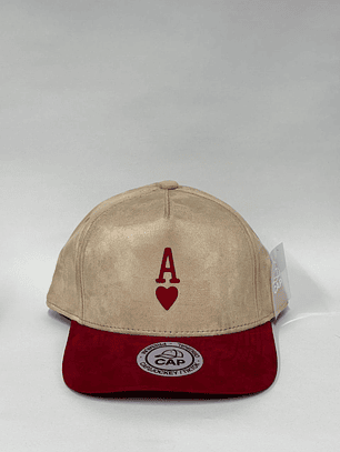 Gorra de gamuza en 5p - Bicolor / A de corazón 