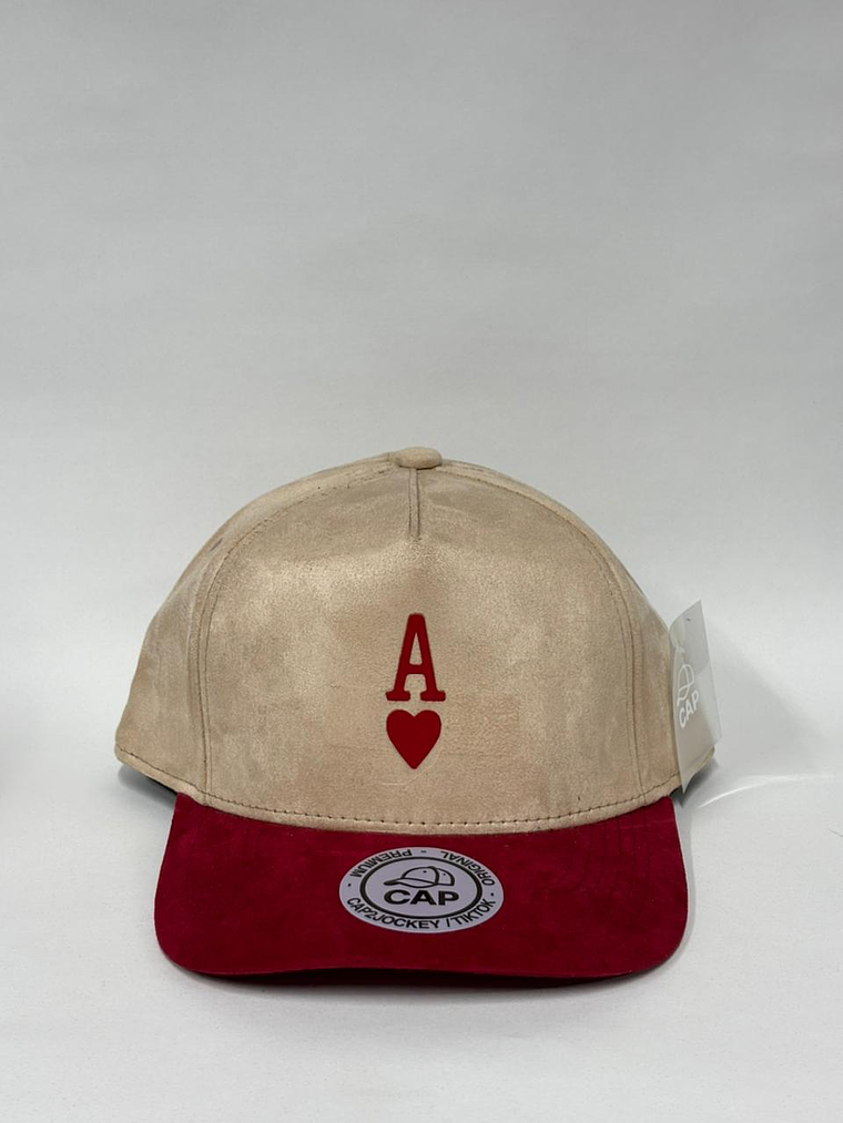 Gorra de gamuza en 5p - Bicolor / A de corazón  1