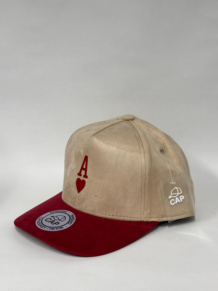 Gorra de gamuza en 5p - Bicolor / A de corazón  2