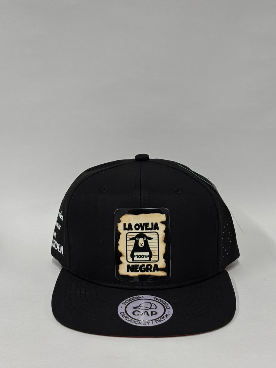 Gorra de lona 6p en laser  - Negro / Oveja Negra   1