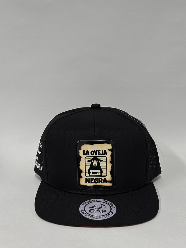 Gorra de lona 6p en laser  - Negro / Oveja Negra   1