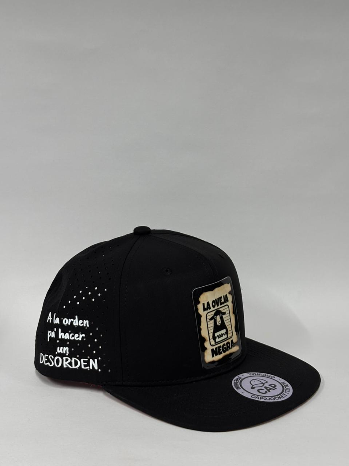 Gorra de lona 6p en laser  - Negro / Oveja Negra   2