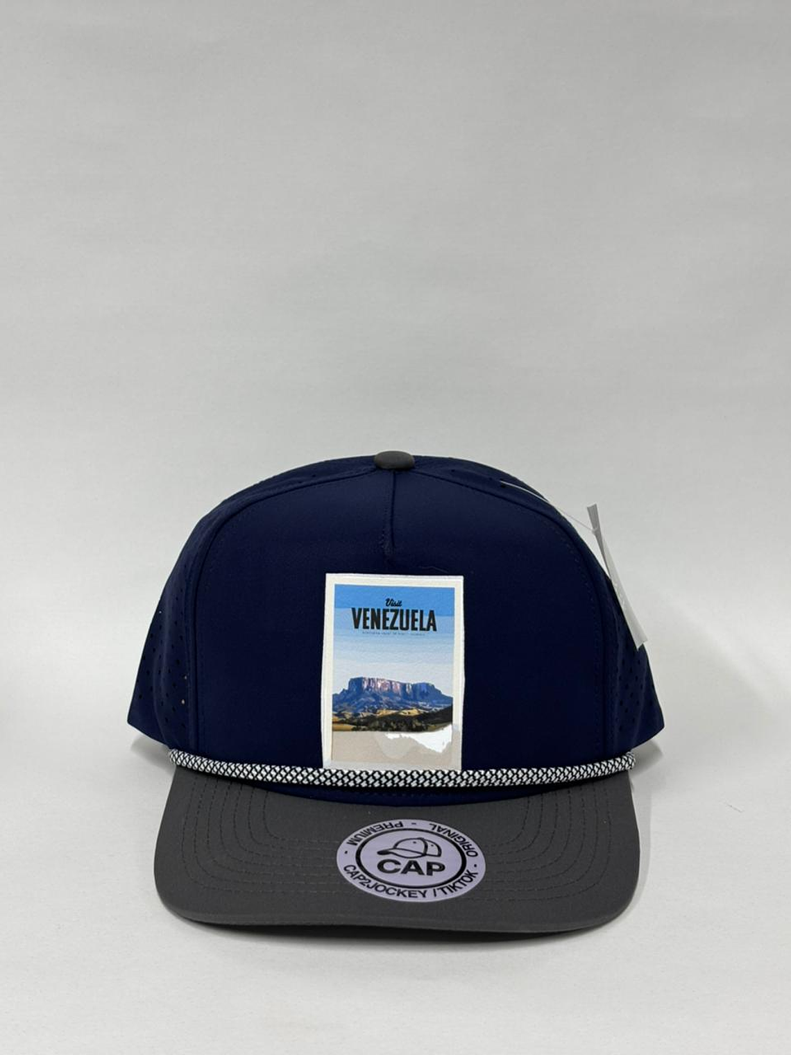 Gorra lisa de laser 5p - Bicolor Azul m x gris / Venezuela  1