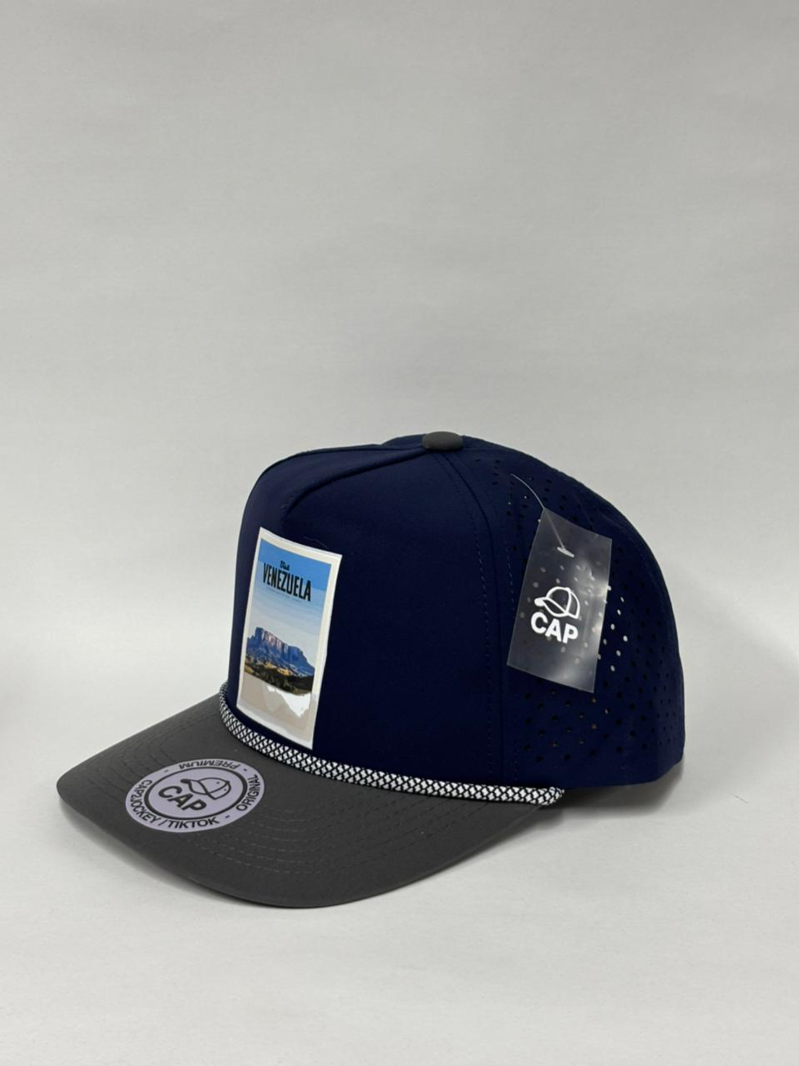 Gorra lisa de laser 5p - Bicolor Azul m x gris / Venezuela  2