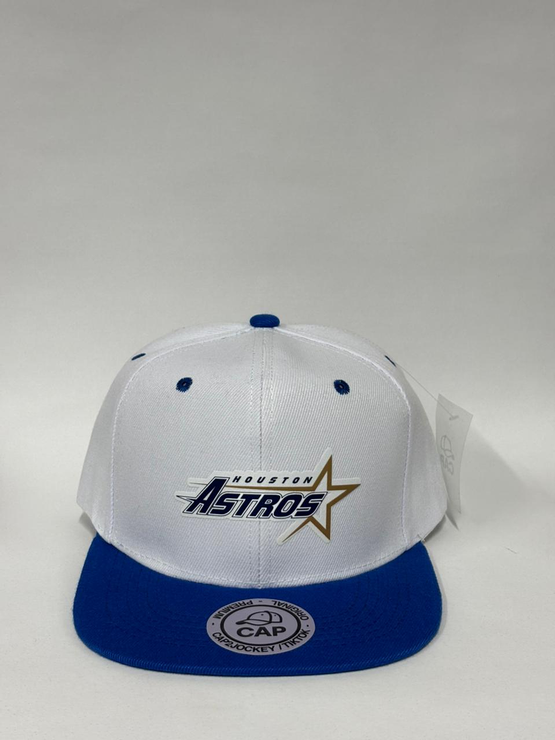 Gorra plana de  lona 6p - Bicolor Blanco x azul rey / Astros  1