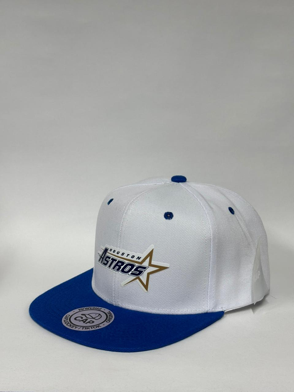 Gorra plana de  lona 6p - Bicolor Blanco x azul rey / Astros  2