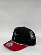 Gorra de lona en malla laser 5p - Bicolor negro x rojo / Familia Dios  - Miniatura 2
