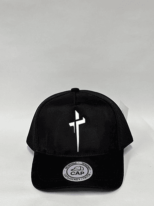 Jockey de malla gamuzado 5p - Negro Matte / Cruz