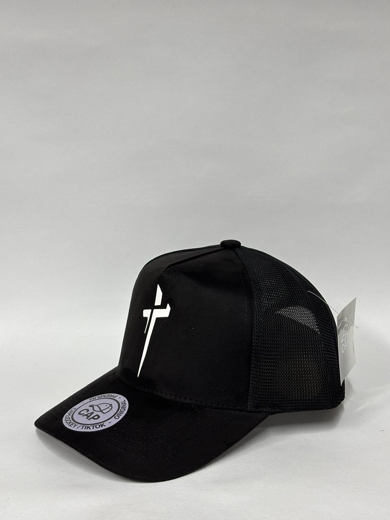 Jockey de malla gamuzado 5p - Negro Matte / Cruz 2