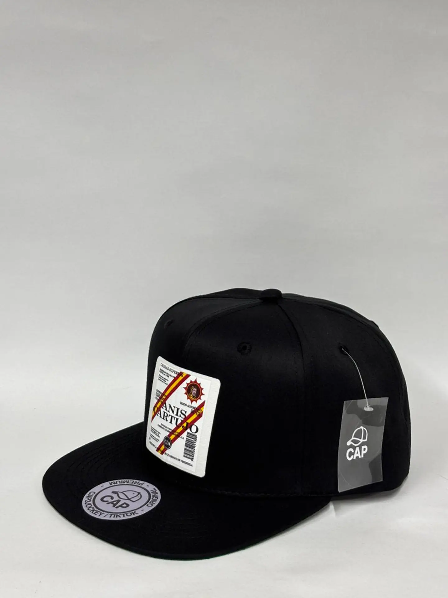 Gorra plana lisa 6p - Negro Matte / Anís Cartujo  2