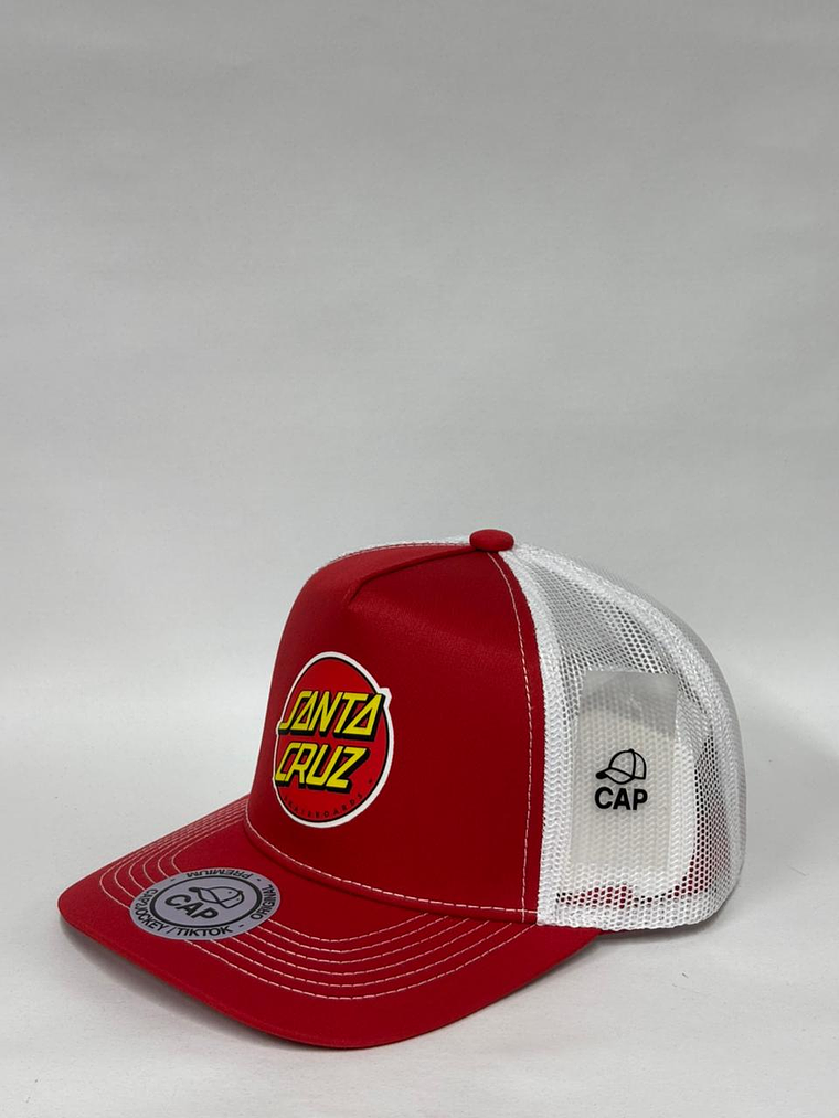 Jockey de malla 5p - Rojo x blanco / Santa cruz  2