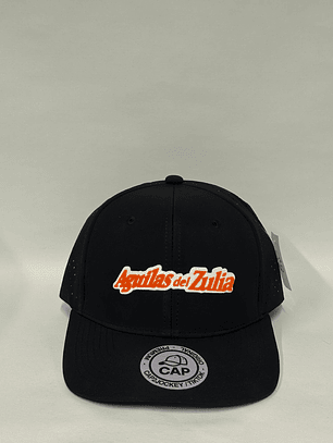 Gorra de lona con malla 6p - Negro Matte / Águilas del zulia 