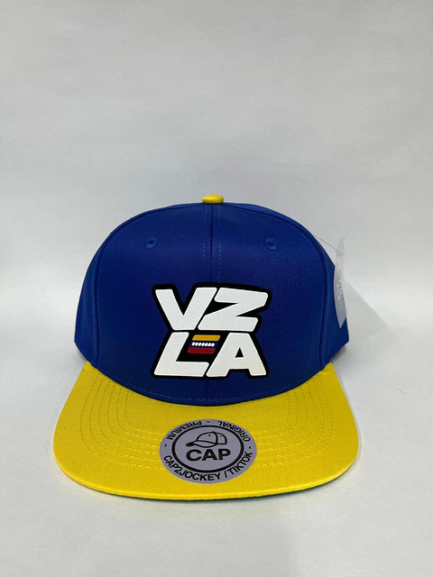 Gorra plana 6p - bicolor Azul rey x amarillo / VZLA 