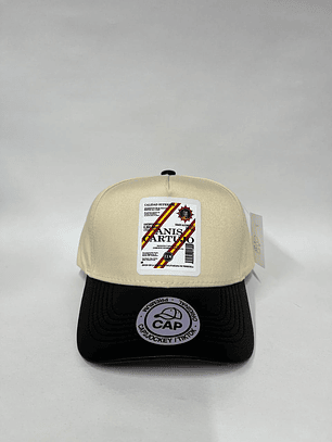 Gorra lisa de 5p - Bicolor beige x negro / Anís Cartujo 