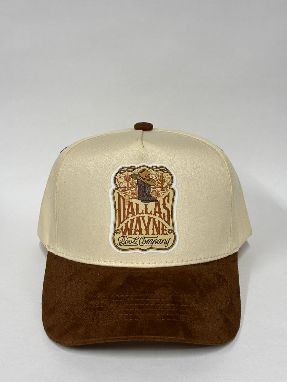 Gorra lisa de lona 5p - Bicolor Beige x Marrón / Dallas    1