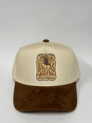 Gorra lisa de lona 5p - Bicolor Beige x Marrón / Dallas   