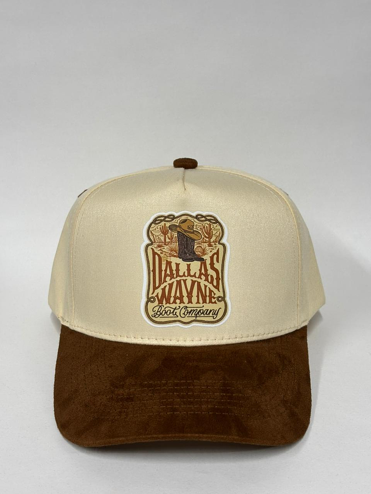 Gorra lisa de lona 5p - Bicolor Beige x Marrón / Dallas    1