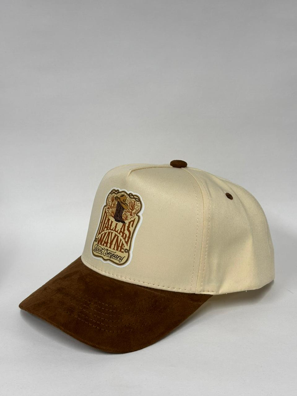 Gorra lisa de lona 5p - Bicolor Beige x Marrón / Dallas    2
