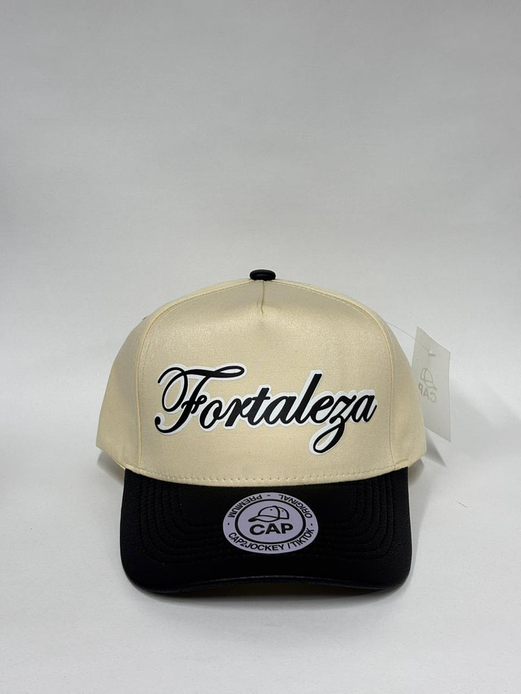 Gorra lisa de lona 5p - Beige x negro / Fortaleza 2 1