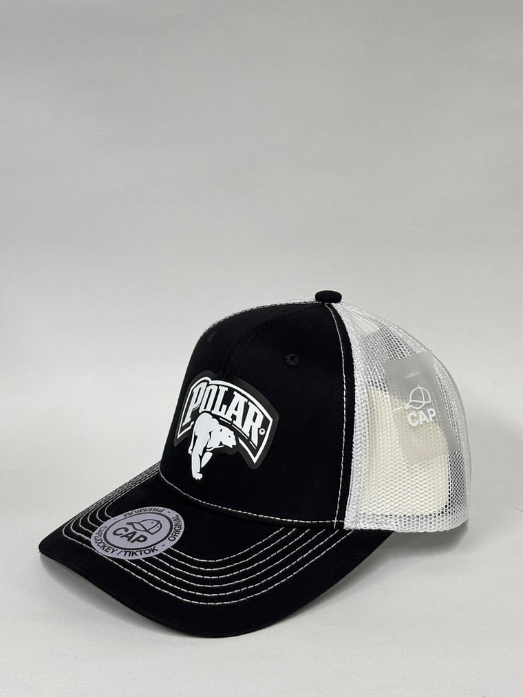 Jockey de malla 6p - Negro x blanco - Polar 2