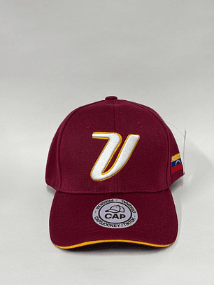 Gorra de lona 6p - Burdeo (vinotinto) /  V Venezuela 