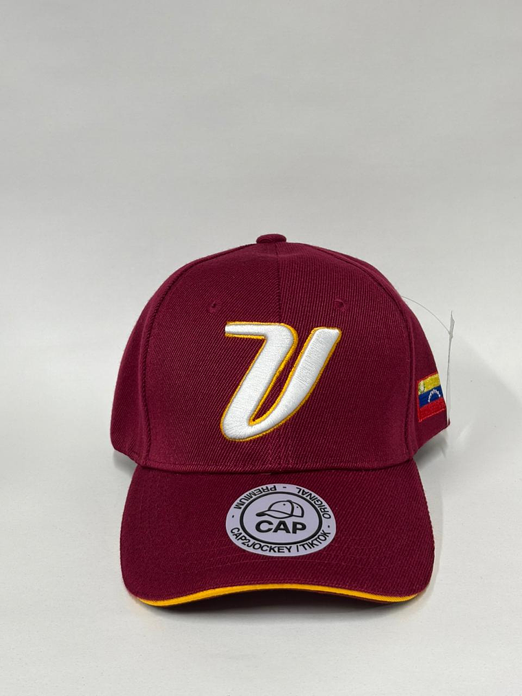 Gorra de lona 6p - Burdeo (vinotinto) /  V Venezuela  1