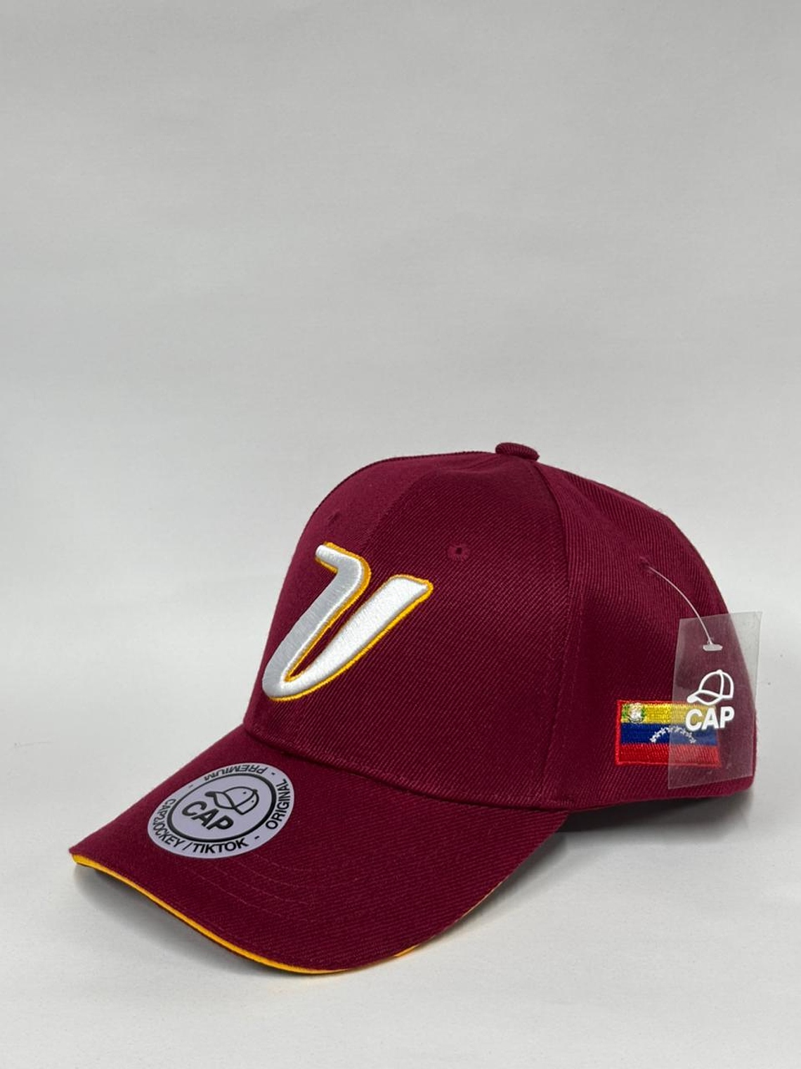 Gorra de lona 6p - Burdeo (vinotinto) /  V Venezuela  2