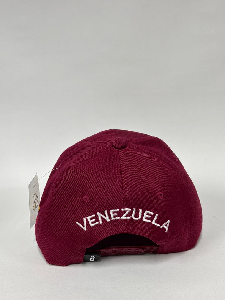 Gorra de lona 6p - Burdeo (vinotinto) /  V Venezuela  3