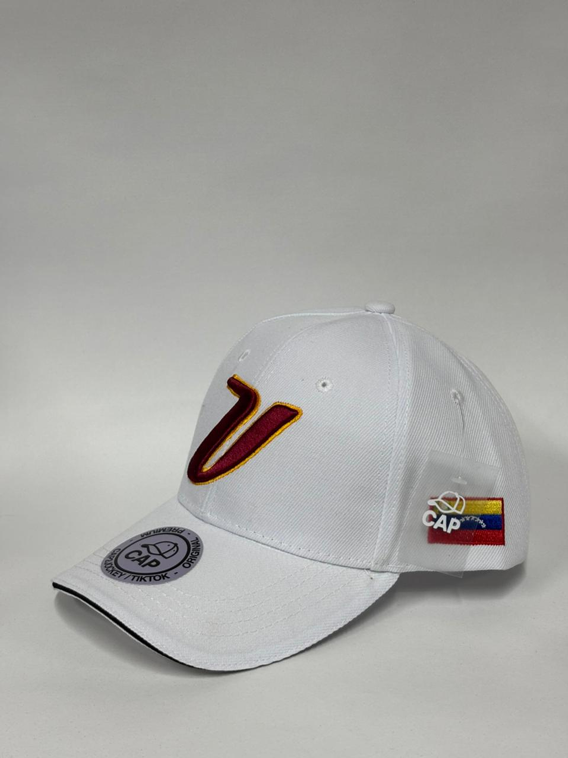 Gorra de lona 6p - Blanco / V Venezuela  2
