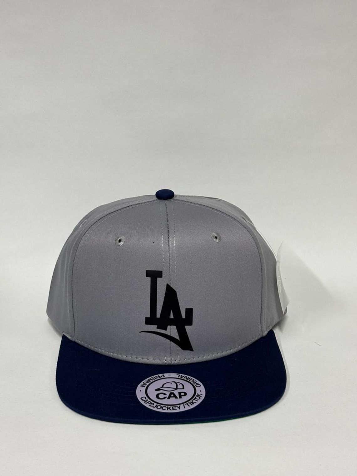 Gorra plana lisa - Bicolor Gris x negro / LA  1