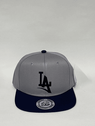 Gorra plana lisa - Bicolor Gris x negro / LA 