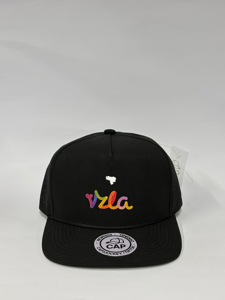 Gorra de lona laser 5p - Negro / Vzla mapa  1