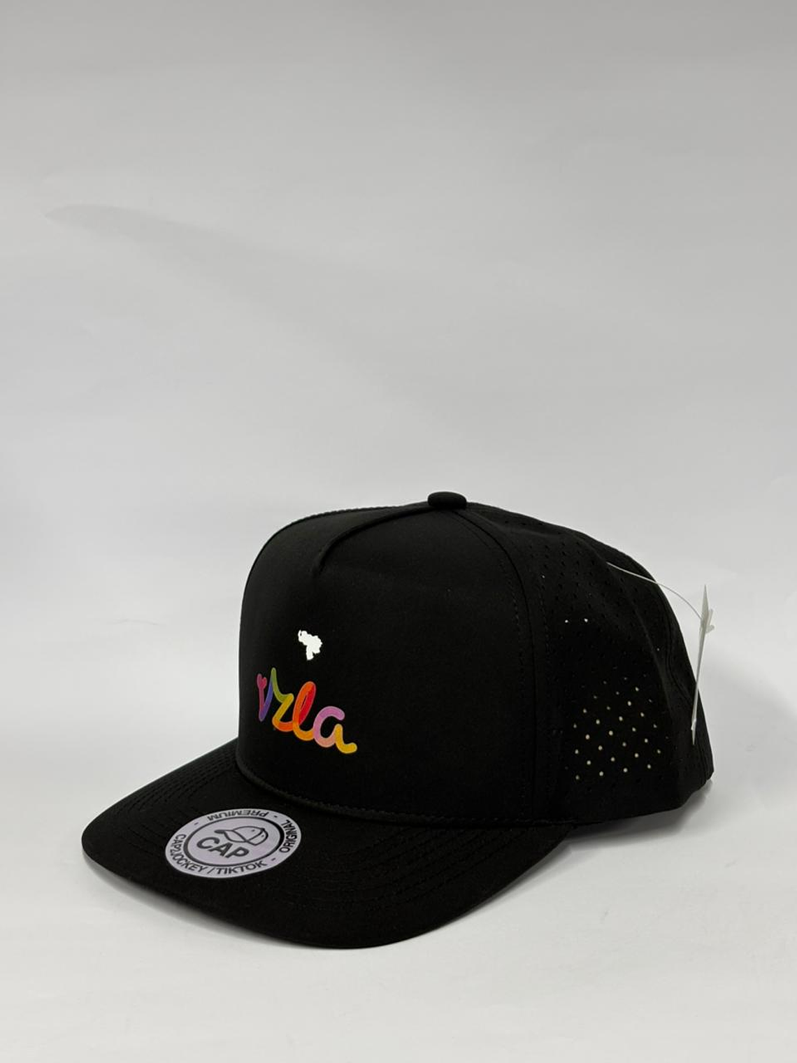 Gorra de lona laser 5p - Negro / Vzla mapa  2