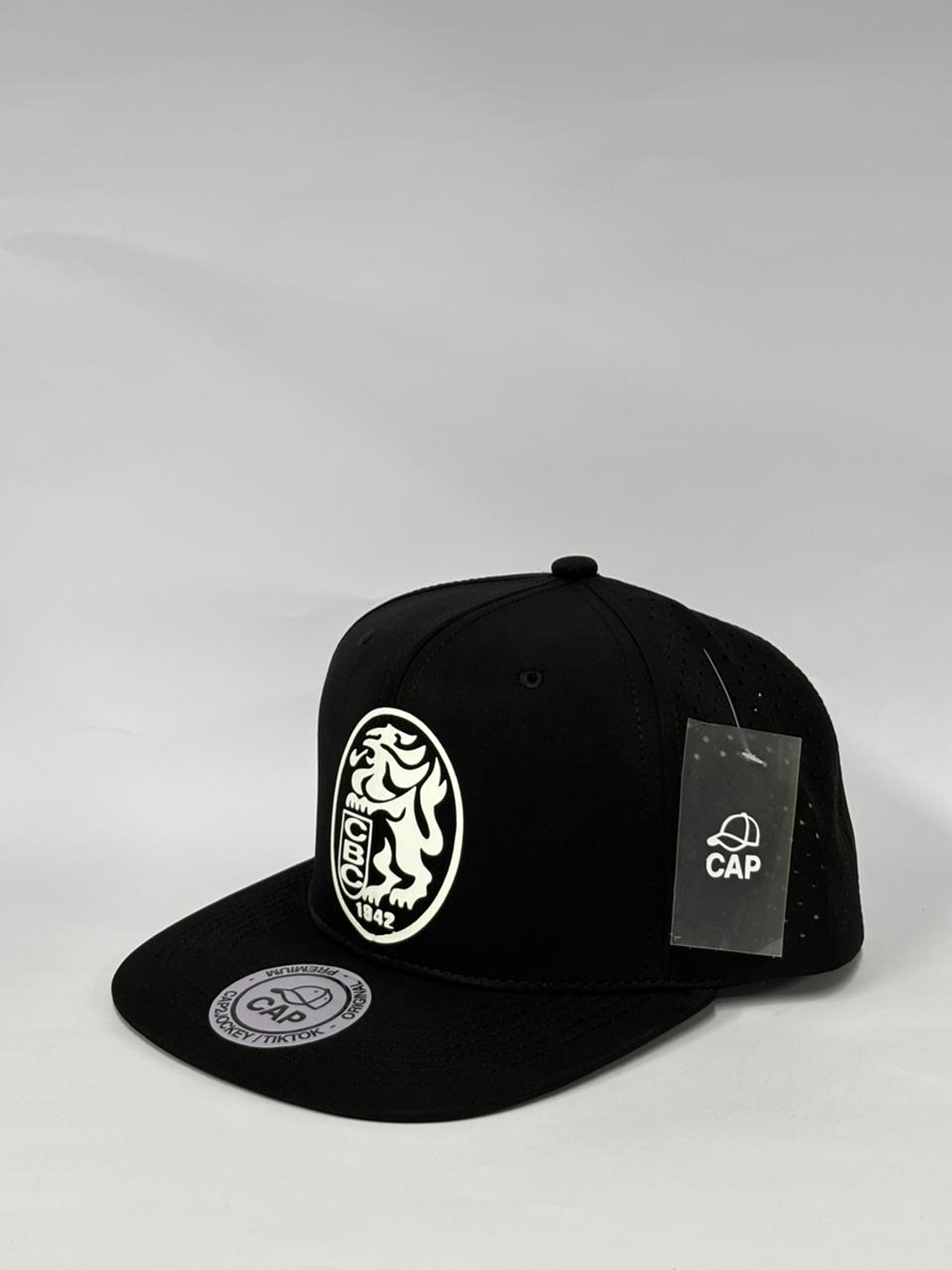 Gorra de lona laser 6p - Negro / Leones del Caracas  2