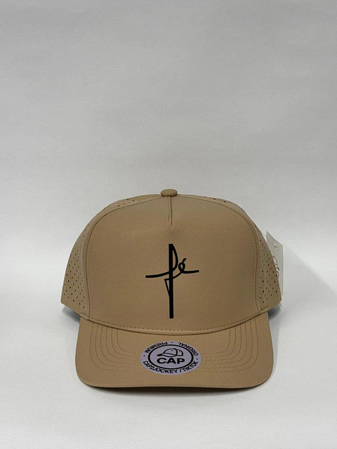 Gorra de lona lisa 5p láser / beige - FE
