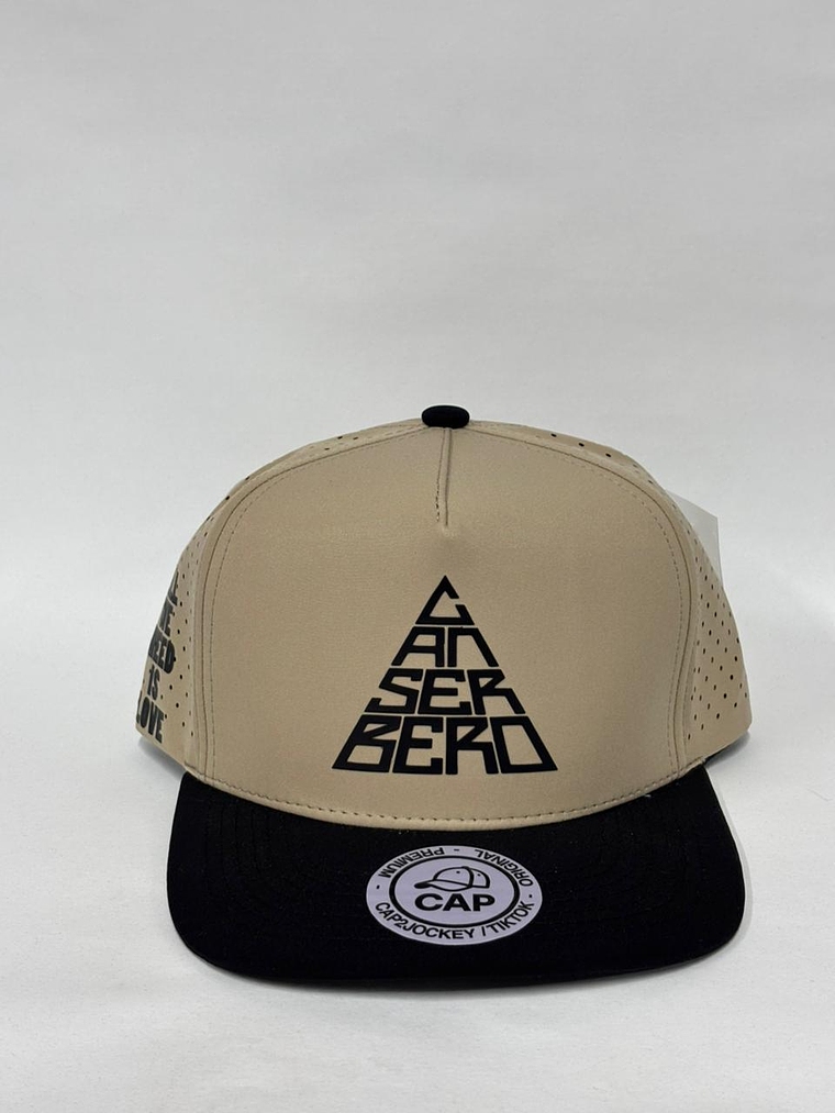 Gorra de lona lisa 5p - Beige x negro / Canserbero   1
